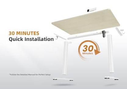 Claiks Electric Height Adjustable Standing Desk, 35x20 Inch, Nature | Smooth Height Adjustment, 3 Memory Presets, Cable Management Hub&Hook, Stable Steel Frame, 176lbs Capacity, Easy Assembly - color: Nature, size: 35