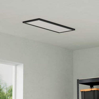 AIKVSXER 4 Pack 1x4 LED Flat Panel Light Surface Mount Black, 5500LM 50W - color: Black, size: 1x4FT 4PACK