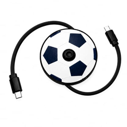 Retractable USB-C to USB-C Cable 132W Fast Charging Anti-Tangle Type C to Type C Cable,Soccer-Shaped Fun Spinner,Car Travel Essentials for iPhone 17/16/15,Galaxy S25/S24/S23,Pixel 9/8