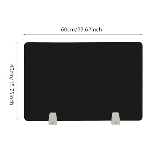 4PCS Desk Dividers Office Partitions, Privacy Desk Panel Protective, Acrylic Plexiglass Shield with Clamps for Offices Schools Call Centers - 23.6”L X15.8”W - color: Black