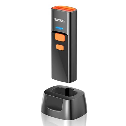 Wireless Mini Barcode Scanner, 1D/2D QR Bar Code Reader with Charging Dock | Bluetooth 2.4g USB, Compact Design, 1100mah, Reads Paper & Screen Codes, 3-in-1 Barcode Reader for IOS/Android/Windows