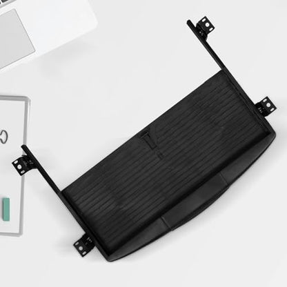 Homoyoyo Desk Keyboard Mouse Drawer with Sliding Pull-Out Design, Space Saving Plastic and Metal Keyboard Tray for Office Workstation, Practical Black Desk Extender for Office Workers