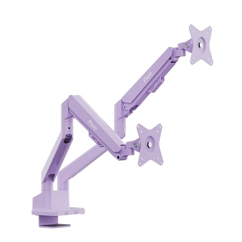 Pixio PS1D Wave Purple Dual Monitor Arm Stand Desk Mount - Fits up to 32 inches Monitors and up to 19.8lbs. VESA Compatibility and Integrated Cable Management - color: Purple, size: Dual