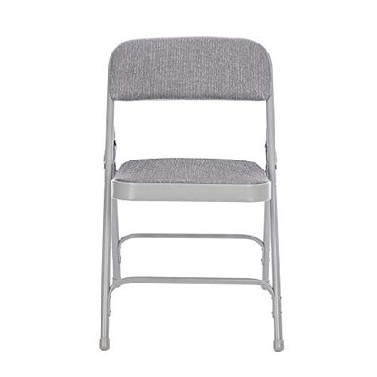 OEF Furnishings OEF2200 Series Heavy-Duty Premium Fabric Padded Upholstery Double-Hinged Folding Chairs (4-Pack, Slate Gray) - color: Grey