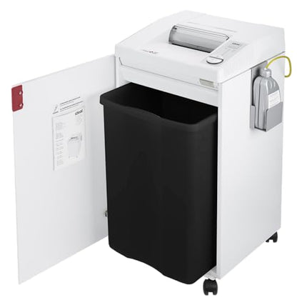 ideal. 2604 Cross-Cut Centralized Office Shredder with Automatic Oiler, Continuous Operation, 23 to 25 Sheet Feed Capacity, 26 gal Bin, Shred Staples/Paper Clips/Credit Cards/CDs/DVDs, P-4 Security - size: Cross Cut - 23 Sheets