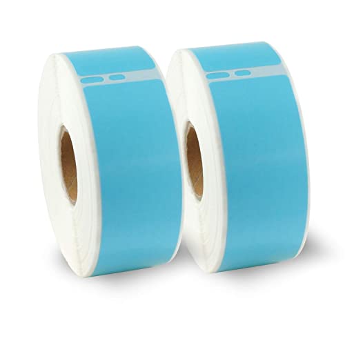 BETCKEY - Compatible DYMO 30252 (1-1/8" x 3-1/2") Address & Barcode Labels - Compatible with DYMO Labelwriter 450, 4XL & Zebra Printers[2 Rolls/700 Labels, Light Blue] - color: Blue, size: 30252 [1-1/8" x 3-1/2"]