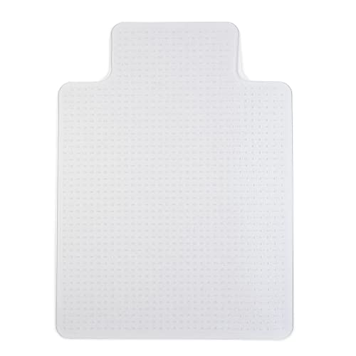 Staples Office Chair Mat, Clear Floor Mats with Lip, Medium-Pile Carpets, Extended Under-Desk Coverage, 48 x 36 Inch, Smooth Glide | Extended under-desk coverage and smooth glide for carpeted office floors. - size: 36" x 48", style: Medium-Pile