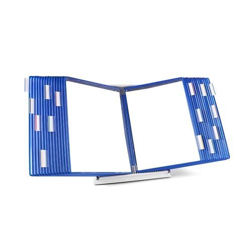 Tarifold Desktop Reference Organizer & Display System, 30 Double-Sided Pockets, 60 Sheet Capacity, Expandable, Durable Steel Wire Frames, Letter Size, Made in France, Blue - color: Blue, size: 30 Pockets