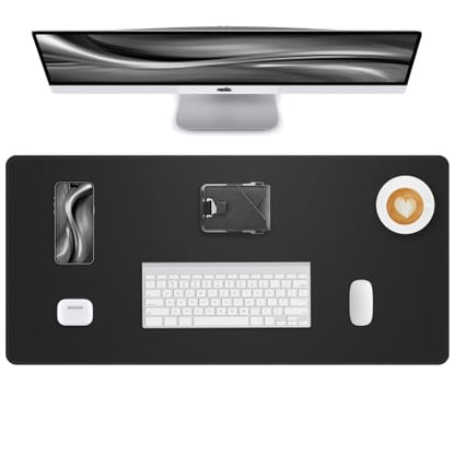 Leather Desk Pad Protector, Black, 31.5" x 15.7", Desk mat - color: Black, size: 31.5" x 15.7"