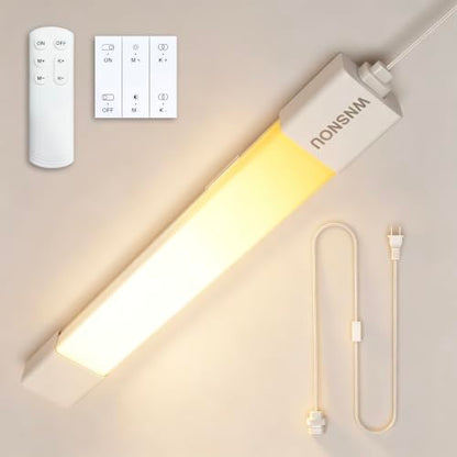 LED Tube Light Fixture with Plug Under Cabinet Lighting Dimming and Color With Remote wireless wall switch 36 inch 25W 2500LM 3000-6500K adjustable LED Tube Light Fixture for Cabinet Closet Office - size: 36 inch