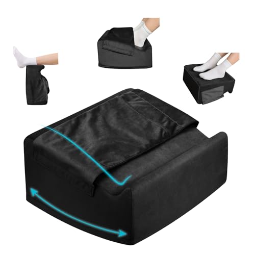 Under Desk Footrest with Rocking Base & Warming Cover, Black Velvet | Washable velvet cover | 15° tilt + rocking base | 2 heights: 6.1"/7.3" | Non-slip | Office, gaming, home - color: Black, size: 12.6" L x 15" W x 7.3"