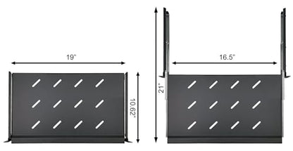 Electriduct 1U Keyboard Tray - Fully Extendable Universal 19" Rack Mount Sliding Shelf for Network Equipment Server Cabinet Enclosure with 3-Rail System and Mounting Hardware - 10.8" Deep