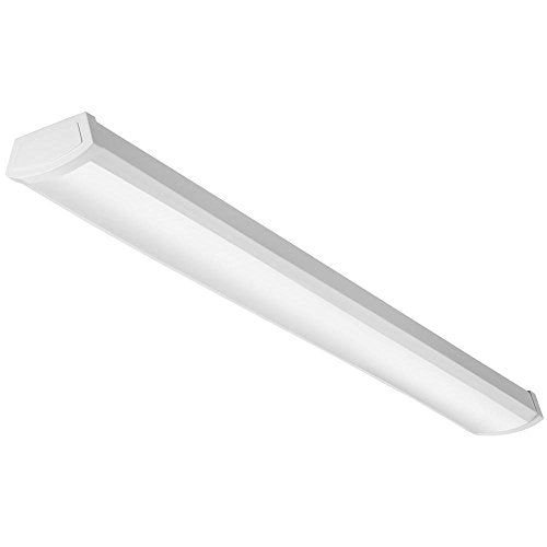 Lithonia Lighting 4' Low-Profile LED Wraparound Light Fixture, 3000K, 120V | 48-Inch LED Flush Mount Ceiling Light, 3000K Warm White Color Temperature, 120V (FMLWL 48 830) - color: 3000K Warm White, size: 48 inches, style: 120V