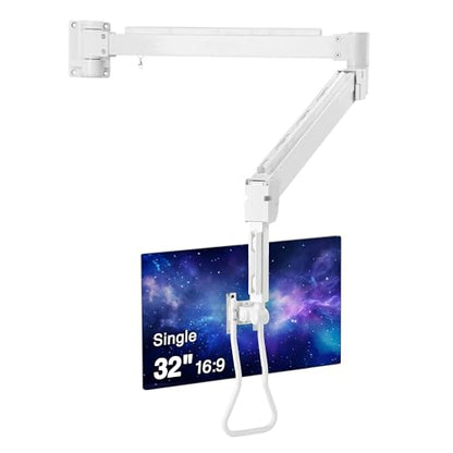 SIIG Single Monitor Wall Mount, 17"-32", 17.6 lbs, CE-MT5W11-S1 | Wall-mount one monitor from 17"-32" up to 17.6 lbs; gas-spring adjustment and VESA support confirm wall placement.