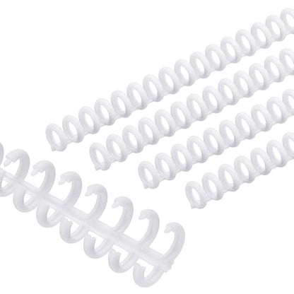 PATIKIL 8.5mm(0.3") Spiral Binder Ring,20 Pcs 30 Rings 25 Sheet Capacity Comb Binding Spines for Binding Paper Sheets Notebook Calendar Picture Album, White - color: White