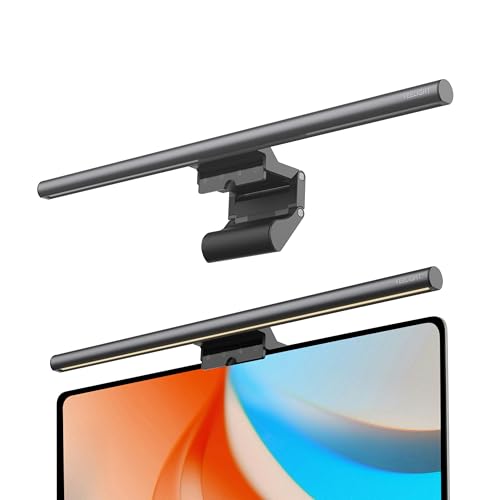 YEELIGHT Monitor Light Bar, Computer Monitor Lamp for Home Office Gaming, 250LM No Glare Eye-Care LED Screen Bar, Touch Control USB Reading Desk Lamp with Stepless Dimming for Flat & Curved Monitor - color: A Dark Gray