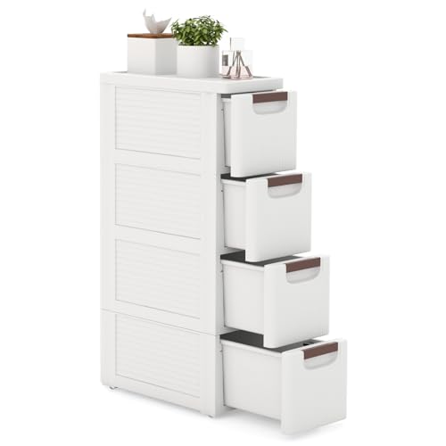 LOKO 4-Drawer Narrow Storage Cabinet, Slim Rolling Cart (7.5"x16.5"x29.5") - size: 7.5"x16.5"x29.5" (4 Drawer)