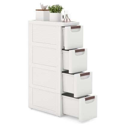 LOKO 4-Drawer Narrow Storage Cabinet, Slim Rolling Cart (7.5"x16.5"x29.5") - size: 7.5"x16.5"x29.5" (4 Drawer)