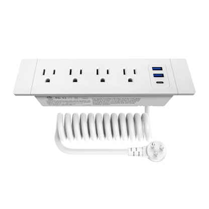 Drawer Outlet PD65W USB-C Fast Charging 5FT Spring Cord, White