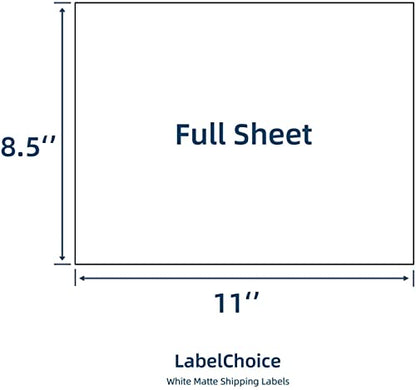 Full Sheet Shipping Labels 8.5 x 11 for Laser & Inkjet Printers, 100 Sheets 100 Labels Self Adhesive Full Sheet 8 1/2x11 Labels, Mailing Label Sheets for Printer, Full Page Shipping Labels - size: 8.5"x11"-100 Labels
