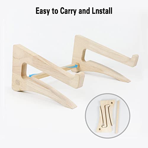 UI U & I Laptop Stand, Wooden Laptop Stand, Detachable Wooden Notebook Holder Mount Stand for Desk, 11-14inch Compatible with Apple MacBook Air Mac Pro, HP, DELL, Acer, Toshiba, Surface, Lenovo etc - size: small