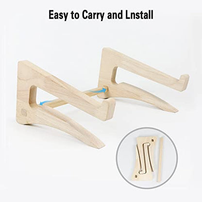 UI U & I Laptop Stand, Wooden Laptop Stand, Detachable Wooden Notebook Holder Mount Stand for Desk, 11-14inch Compatible with Apple MacBook Air Mac Pro, HP, DELL, Acer, Toshiba, Surface, Lenovo etc - size: small