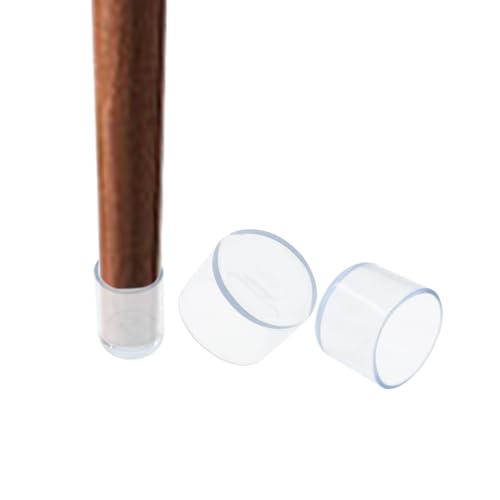 Round Chair Leg Caps,PVC Furniture Feet Covers,TTZEZE Transparent Round Floor Protectors,Clear Table Feet Covers Preventing Plastic Chair Leg Covers Scratches and Noise 32mm/1.26'', 12 - size: 1.26 inches