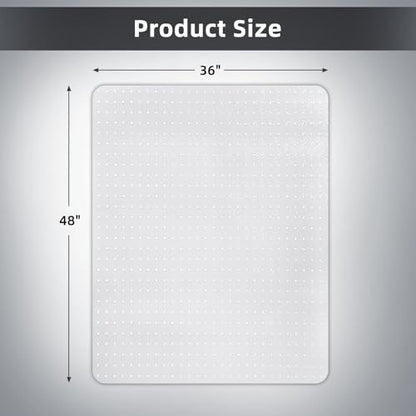 Office Chair Mat for Carpet Floor, Heavy Duty Desk Chair Mat for Low/No Pile Carpeted Floors, Anti Slip Carpets Protector for Home Office (48" x 36") - size: 48" x 36"
