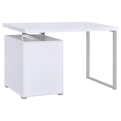Coaster Brennan 47-Inch Rectangular 3-Drawer Desk with Storage White 800325 - color: White