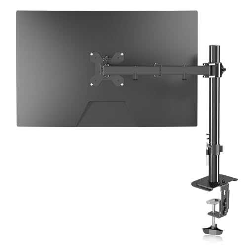 suptek Single LED LCD Monitor Desk Mount Heavy Duty Fully Adjustable Monitor Stand for 1 / One Screen up to 27 inch - color: Black, size: 15.75" Tall