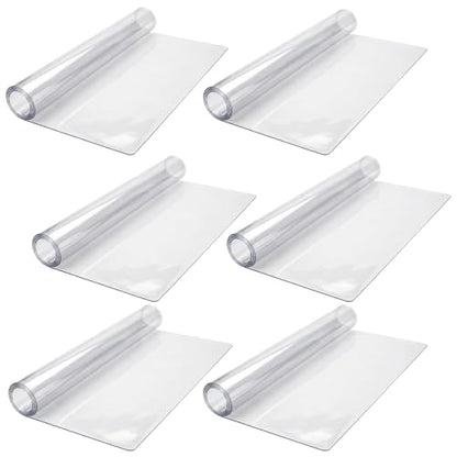 6 Pcs Nightstand Protector, Plastic Bedside Table Covers 15.8 x 23.6 Inch 1.5 mm Thick PVC Clear Table Cover Protector Coffee Tables Cover Multipurpose Clear Desk Mat Rectangle for Nightstand