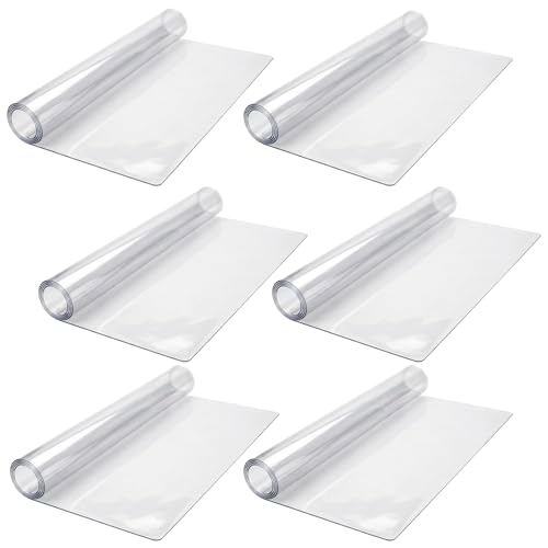 6 Pcs Nightstand Protector, Plastic Bedside Table Covers 15.8 x 23.6 Inch 1.5 mm Thick PVC Clear Table Cover Protector Coffee Tables Cover Multipurpose Clear Desk Mat Rectangle for Nightstand