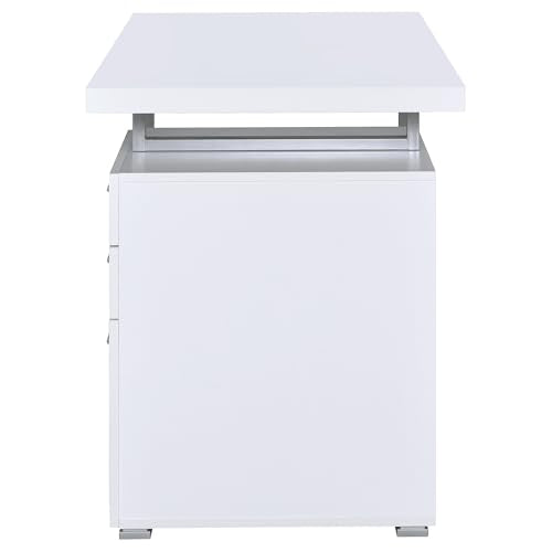 Coaster Brennan 47-Inch Rectangular 3-Drawer Desk with Storage White 800325 - color: White