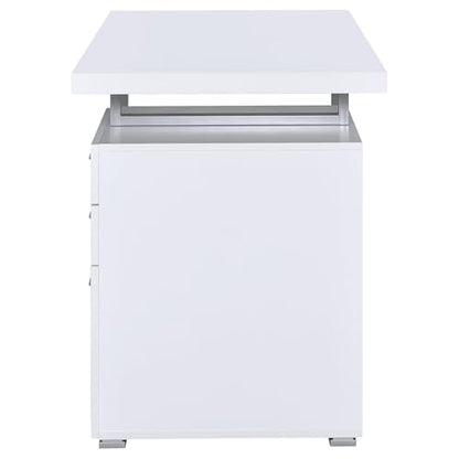 Coaster Brennan 47-Inch Rectangular 3-Drawer Desk with Storage White 800325 - color: White