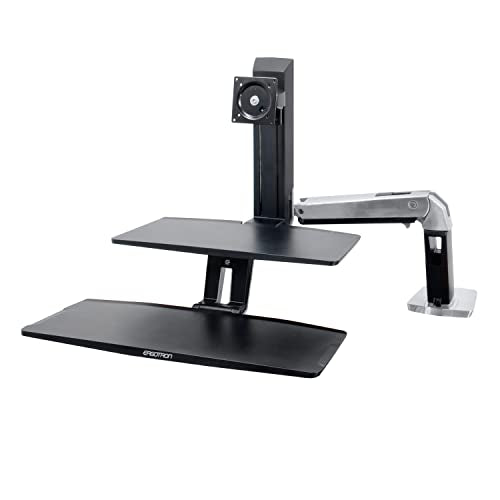 Ergotron – WorkFit-A HD Single Monitor Standing Desk Converter, Sit-Stand Workstation for Tabletops – 10 to 20 lbs, Suspended Keyboard Tray - size: 10-20 lbs, style: Suspended Keyboard Tray
