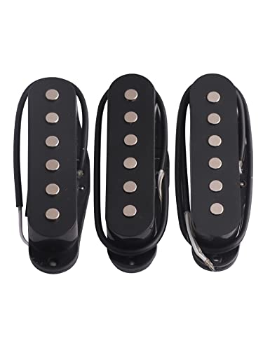 Electric Guitar Pickups Single Coil Pickup Ceremic Magnet Pickup | S-S-S, Neck Middle Bridge Pickup Set, for ST Strat Style Electric Guitar, Guitar Parts Replacement, Set of 3Pcs, Black - color: Black
