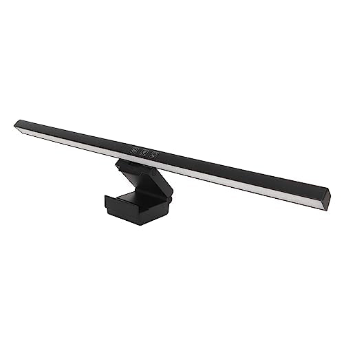 Monitor Light Bar Desk Light Bar 3 Switchable Light Modes Stepless Dimmable Touch Control Computer Screen Light Bar for Office Home White (Black) - color: Black