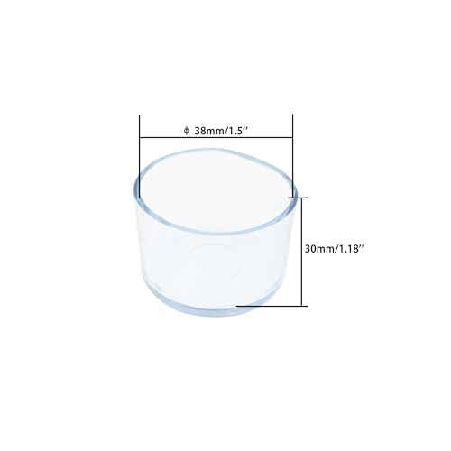Round Chair Leg Caps,PVC Furniture Feet Covers,TTZEZE Transparent Round Floor Protectors,Clear Table Feet Covers Preventing Plastic Chair Leg Covers Scratches and Noise 38mm/1.5'', 12 - size: 1.50 inches