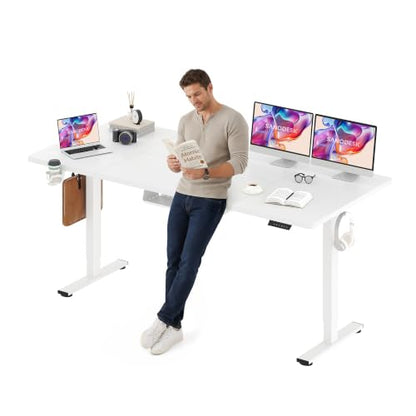 SANODESK 79''x32'' Large Electric Computer Height Adjustable Standing Desk - color: White Frame+white Top, size: 79x32"