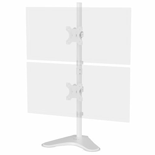VIVO Dual Monitor Desk Stand Free-Standing LCD Mount, Holds in Stacked Vertical Position 2 Ultrawide Screens up to 34 inches, White, STAND-V002LW - color: White
