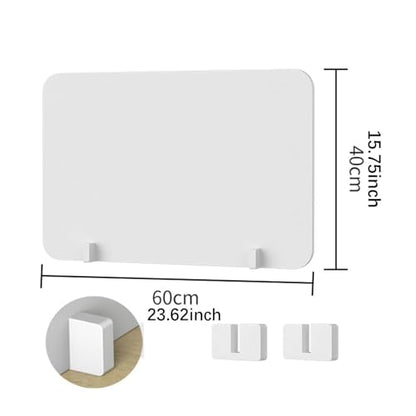Divider Panel Acrylic Desk partition Privacy Panel clamp on Desk partition PVC Sneeze Guard Suitable for Office Restaurant Education, 40x60cm - size: 40x60cm