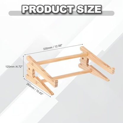 PATIKIL Wooden Laptop Stand, 1 Pack Dual-Use Laptop Stand Vertical Sturdy Pine Wood Anti-Slip Ventilated Space-Saving Notebook Riser for 13-18 Inch Desk Tablets, Koi-Shaped - size: 13-18 Inch