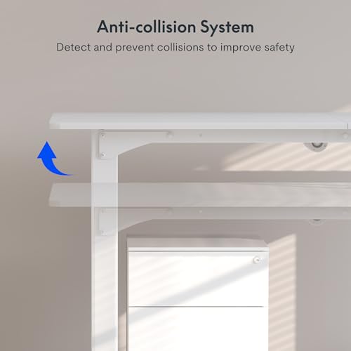 FLEXISPOT 4-Leg Standing Desk, 78"x32", Dual Motor Electric, White - size: 71"x32"