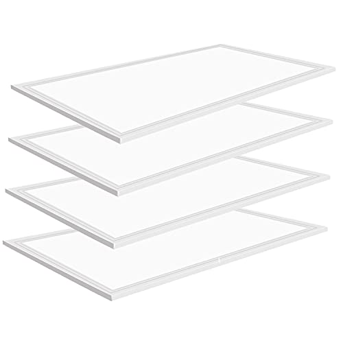 2x4 LED Flat Panel Light 4 Pack,7800LM Drop Ceiling Light Office Light Fixture 0-10V Dimmable 5000K Recessed Drop Ceiling Troffer Light for Shop Commercial Classroom Gym ETL Listed