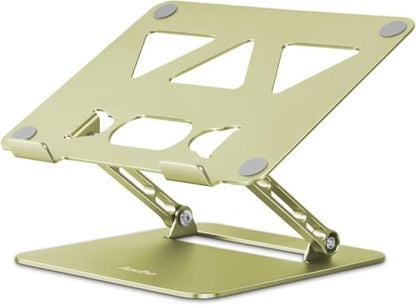 Aoviho Laptop Stand for Desk,Adjustable Laptop Stand Holder and Riser,Foldable Aluminum Notebook Computer Stands for MacBook Air Pro HP Lenovo Dell Samsung Chromebook, 10-15.6 inch,Yellow Green - color: Yellow Green