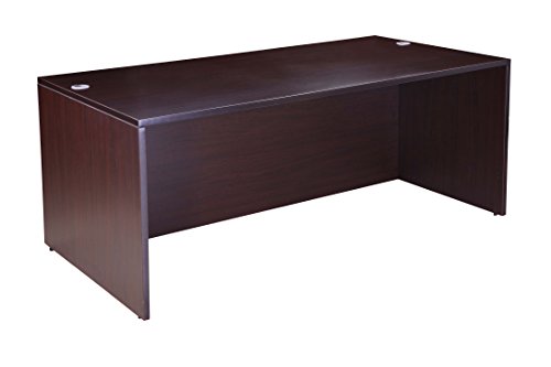Boss Office Products Holland 71" Executive U-Shape Desk with File Storage Pedestal and Hutch, Mocha