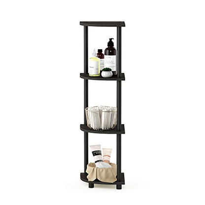 Furinno Turn-N-Tube Toolless Assembly 4-Tier Storage Shelves, Espresso - color: Espresso/Black, size: 4-Tier
