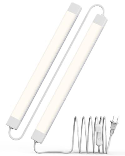 ASOKO LED Under Cabinet Lighting, Plug-in Integrated 2-Bar Under Counter Lights with On Off Switch, 1400LM Bright Linked ETL Light Bar 4500K Daylight White for Kitchen Cabinets, Shelves, Workbench - color: Daylight White, size: 16 Inch 2-Bar 1-Pack