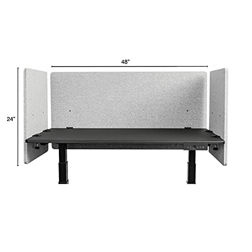 Stand Up Desk Store ReFocus Clamp-on Acoustic Desk Divider Privacy Panel that Reduces Noise and Visual Distractions (Cool Gray, 47.25" x 23.6", 23.6" x 23.6", & 23.6" x 23.6") - color: Cool Gray, size: 48" Set