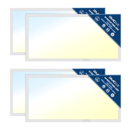 2x4 LED Panel Light 4Pack,Up to 7500 Lumens,AC120-277V | 5Power Options (25–50W),4CCT Choices (3000–5000K),0-10V Dimmable,ETL&DLC for Office Commercial Drop Ceiling - size: 2x4-4Pack